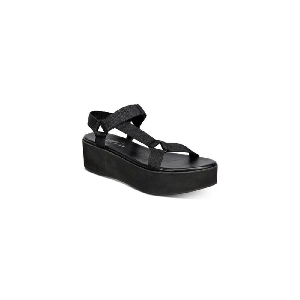 WILD PAIR Womens Black Flatform Sawwyer Platform Slip On Slingback Sandal 9 M